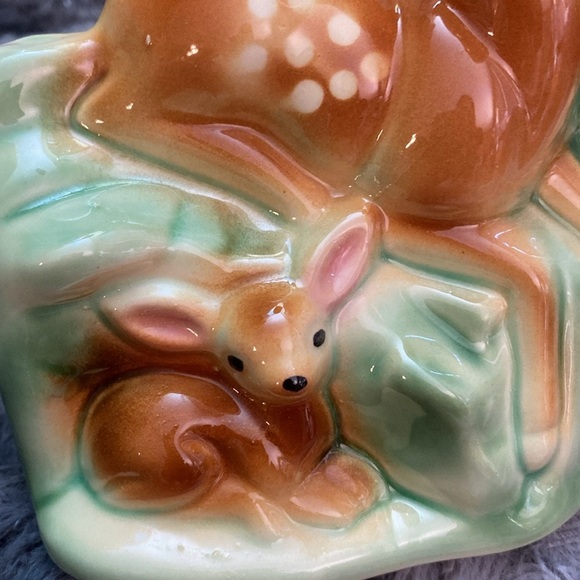 Vintage Deer Ceramic Planter - Green and Brown - Picture 11 of 16